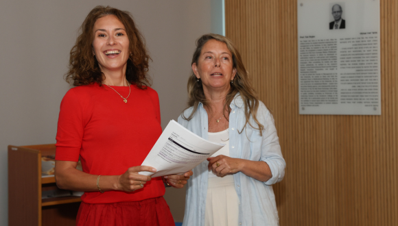 Shaina Leykin, Sofaer Global MBA alum'25, and Prof. Jackie Goren, head of the Global MBA at Tel Aviv University