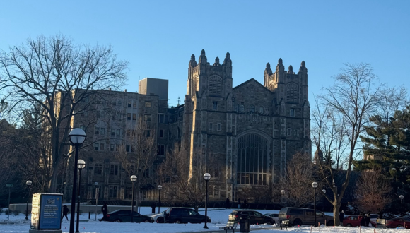University of Michigan campus building in winter during a TAU student exchange semester.